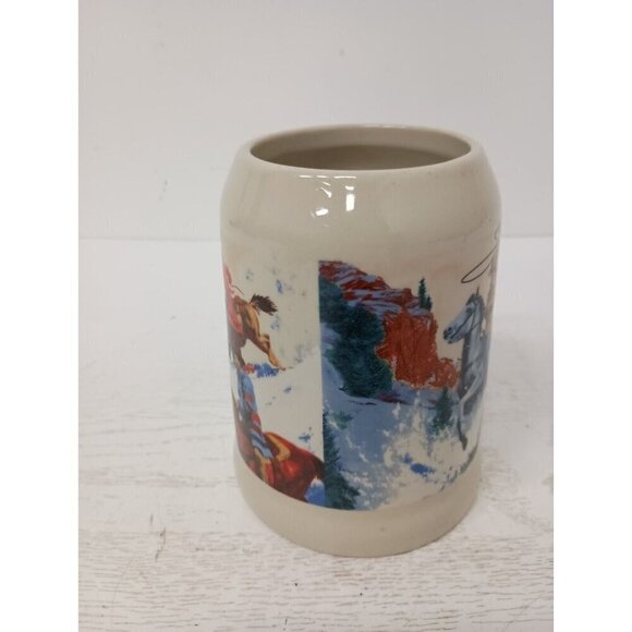 Vintage Stetson Limited Edition Cowboys Winter Scene Large Beer Stein Mug - Picture 5 of 12